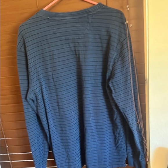 Chaps Blue Long Sleeve Henley Tee - Picture 3 of 3